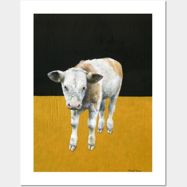 Calf On Black And Gold Wall Art by mictomart